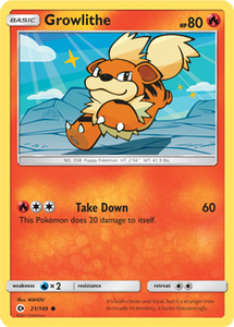 SUN AND MOON, Base - 021/149 : Growlithe (Reverse Holo) (6593479573670)