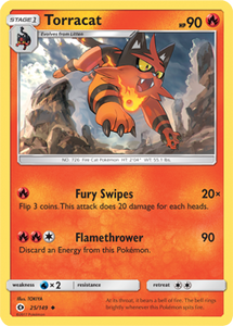 SUN AND MOON, Base - 025/149 : Torracat (Reverse Holo) (6593480622246)