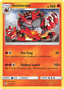 SUN AND MOON, Base - 026/149 : Incineroar (Reverse Holo) (6593481113766)