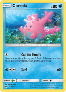 SUN AND MOON, Base - 036/149 : Corsola (Reverse Holo) (6593484030118)