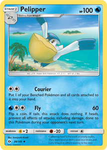 SUN AND MOON, Base - 038/149 : Pelipper (Reverse Holo) (6593484259494)