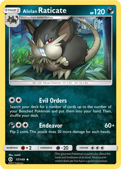 SUN AND MOON, Base - 077/149 : Alolan Raticate (Reverse Holo) (6593491730598)