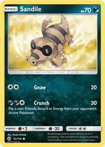 SUN AND MOON, Base - 083/149 : Sandile (Reverse Holo) (6593493860518)