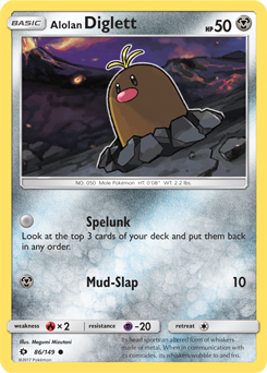 SUN AND MOON, Base - 086/149 : Alolan Diglett (Reverse Holo) (6593501397158)