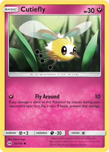 SUN AND MOON, Base - 092/149 : Cutiefly (Reverse Holo) (6659474260134)