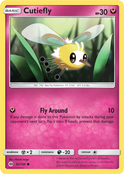 SUN AND MOON, Base - 092/149 : Cutiefly (Reverse Holo) (6659474260134)