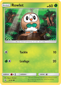 SUN AND MOON, Base - 009/149 : Rowlet (Reverse Holo) (6593475969190)