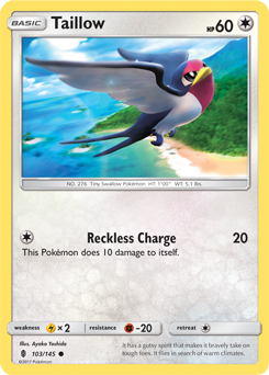 SUN AND MOON, Guardians Rising - 103/145 : Taillow (Reverse Holo) (7065893830822)