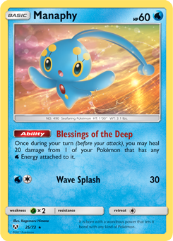 SUN AND MOON, Shining Legends - 25/73 : Manaphy (Reverse Holo) (6583558078630)