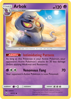SUN AND MOON, Shining Legends - 37/73 : Arbok (Reverse Holo) (7741827416311)