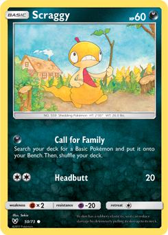 SUN AND MOON, Shining Legends - 50/73 : Scraggy (Reverse Holo) (7741830693111)