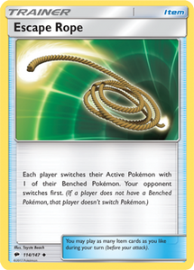 SUN AND MOON, Burning Shadows - 114/147 : Escape Rope (Reverse Holo) (6659269099686)