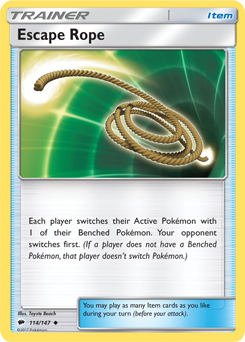 SUN AND MOON, Burning Shadows - 114/147 : Escape Rope (Reverse Holo) (6659269099686)