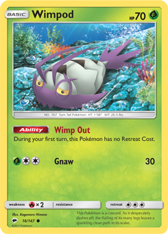 SUN AND MOON, Burning Shadows - 016/147 : Wimpod (Reverse Holo) (7741103014135)