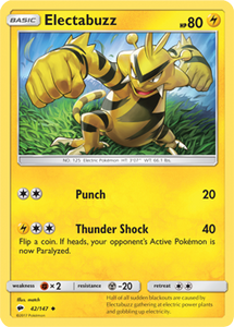 SUN AND MOON, Burning Shadows - 042/147 : Electabuzz (Reverse Holo) (6658074673318)