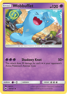 SUN AND MOON, Burning Shadows - 049/147 : Wobbuffet (Reverse Holo) (6659247210662)