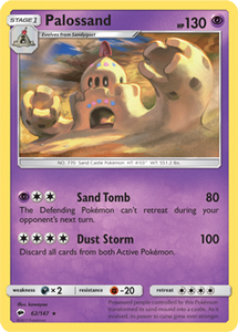 SUN AND MOON, Burning Shadows - 062/147 : Palossand (Reverse Holo) (7741104357623)