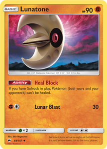 SUN AND MOON, Burning Shadows - 068/147 : Lunatone (Reverse Holo) (6658155774118)