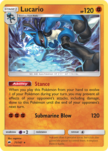 SUN AND MOON, Burning Shadows - 071/147 : Lucario (Reverse Holo) (6658164097190)