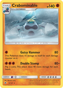 SUN AND MOON, Burning Shadows - 074/147 : Crabominable (Reverse Holo) (6658168619174)