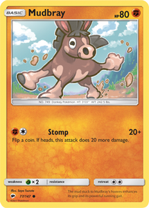 SUN AND MOON, Burning Shadows - 077/147 : Mudbray (Reverse Holo) (6658170060966)