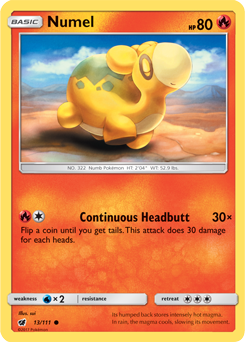 SUN AND MOON, Crimson Invasion - 013/111 : Numel (Reverse Holo) (6963180667046)