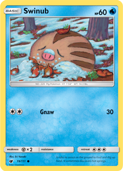 SUN AND MOON, Crimson Invasion - 019/111 : Swinub (Reverse Holo) (6963187679398)