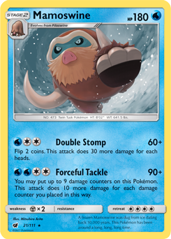 SUN AND MOON, Crimson Invasion - 021/111 : Mamoswine (Reverse Holo) (6963189481638)