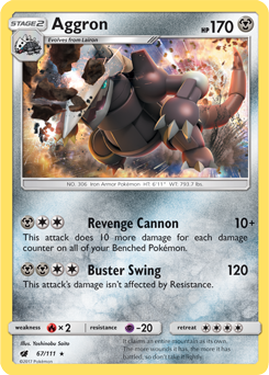 SUN AND MOON, Crimson Invasion - 067/111 : Aggron (Reverse Holo) (6963211174054)