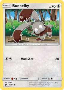 SUN AND MOON, Crimson Invasion - 087/111 : Bunnelby (Reverse Holo) (6963222937766)