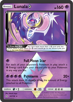 SUN AND MOON, Ultra Prism - 62/156 : Lunala (Prism Star) (5469818945702)