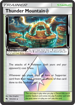 SUN AND MOON, Lost Thunder - 191/214 : Thunder Mountain (Prism Holo) (7023261188262)