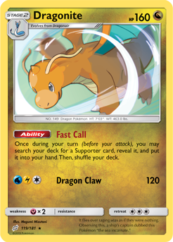 SUN AND MOON, Team Up - 119/181 : Dragonite (Holo) (5471032344742)
