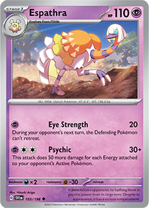 SCARLET AND VIOLET, Base Set - 103/198 : Espathra (Non Holo) (7911313899767)