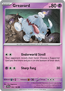 SCARLET AND VIOLET, Base Set - 105/198 : Greavard (Non Holo) (7911130071287)