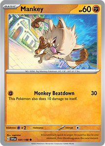 SCARLET AND VIOLET, Base Set - 107/198 : Mankey (Non Holo) (7911130202359)