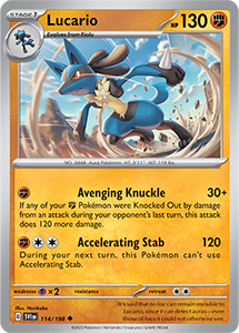 SCARLET AND VIOLET, Base Set - 114/198 : Lucario (Non Holo) (7911314096375)