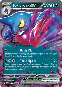 SCARLET AND VIOLET, Base Set - 131/198 : Toxicroak ex (Half Art) (7911320486135)