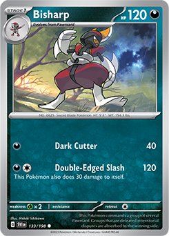 SCARLET AND VIOLET, Base Set - 133/198 : Bisharp (Non Holo) (7911131447543)