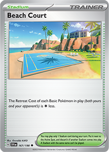 SCARLET AND VIOLET, Base Set - 167/198 : Beach Court (Non Holo) (7911318192375)