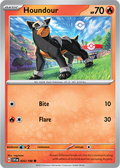 SCARLET AND VIOLET, Base Set - 033/198 : Houndour (Non Holo) (7911126728951)