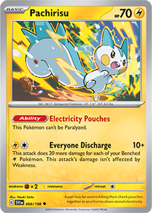 SCARLET AND VIOLET, Base Set - 068/198 : Pachirisu (Non Holo) (7911313146103)