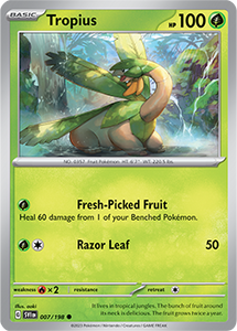 SCARLET AND VIOLET, Base Set - 007/198 : Tropius (Non Holo) (7911125254391)