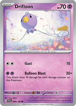 SCARLET AND VIOLET, Base Set - 089/198 : Drifloon (Non Holo) (7911129121015)