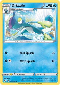 SWORD AND SHIELD, Base Set - 057/202 : Drizzle (Reverse Holo) (7736386453751)