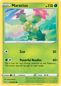 SWORD AND SHIELD, Base Set - 007/202 : Maractus (Reverse Holo) (6103588733094)