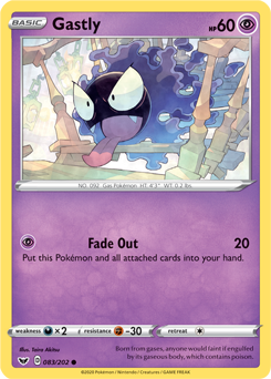 SWORD AND SHIELD, Base Set - 083/202 : Gastly (Reverse Holo) (6103979294886)