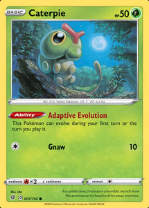 Sword And Shield, Rebel Clash - 001/192 : Caterpie (Reverse Holo) (5634695168166)