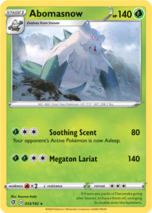 SWORD AND SHIELD, Rebel Clash - 013/192 : Abomasnow (Reverse Holo) (6860721160358)