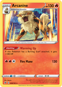 SWORD AND SHIELD, REBEL CLASH - 028/192 : Arcanine (Reverse Holo) (5634730885286)